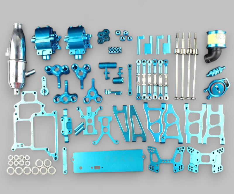HSP Kutiger Nitro Rally Car Complete Upgrade Kit Blue Alloy