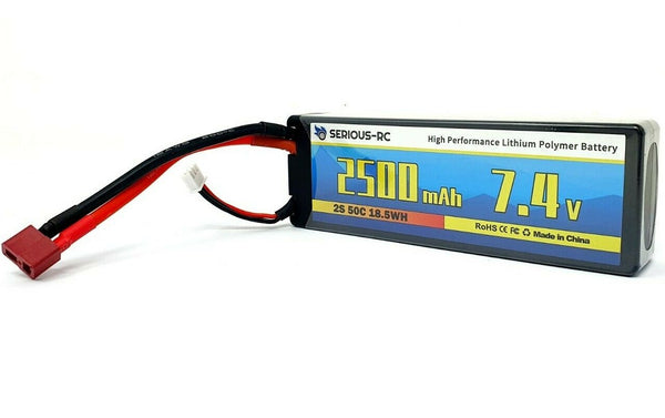 7.4v 2S 2500 mAh LiPo Rechargeable Battery Pack with Deans Connector