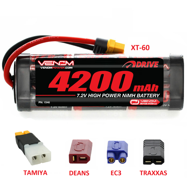 7.2v 4200mah NiMH Rechargeable Battery Pack with Universal Plug System