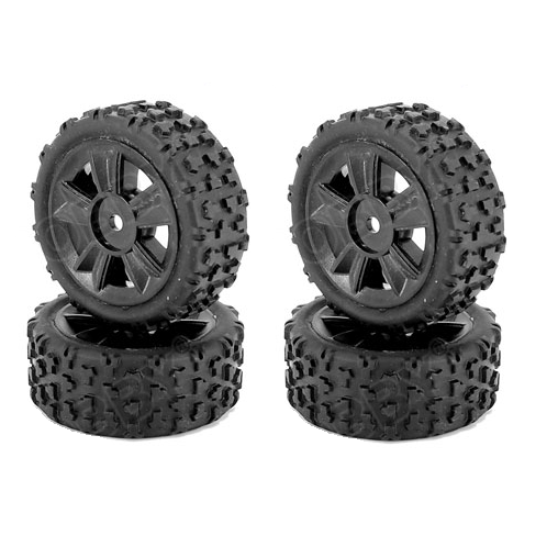 MJX 14301 14302 Wheels With Pre-Glued Tyres 4 Pack - Part Number 1415B1