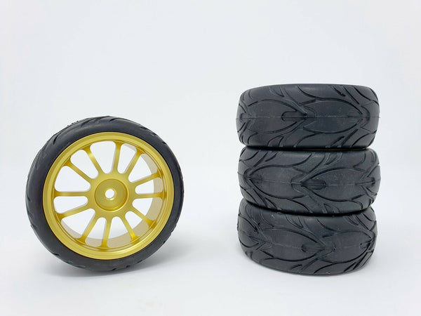 Gold Metal Alloy Wheels | Round Grip Tyres | SERIOUS-RC