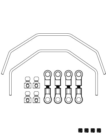 MJX Hyper Go 10208 V2 Front & Rear Anti Roll Bars - Part Number 10121B