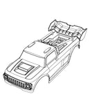 MJX Hyper Go 10210 Grey Body Shell with LED Lights - Part Number P103010-G