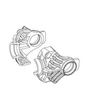 MJX Hyper Go 10210 Front & Rear Differential Casing - Part Number P10192