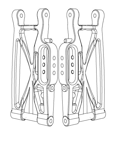 MJX Hyper Go 10208 V1 Rear Lower Swing/Suspension Arms - Part Number 10250