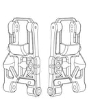 MJX Hyper Go 1:10 Scale Rally Front Lower Suspension Arms - Part Number P10224
