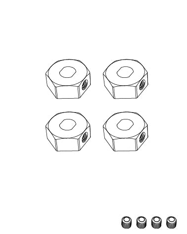 MJX Hyper Go 12212 Replacement 12mm Metal Wheel Hexes - Part Number 10440