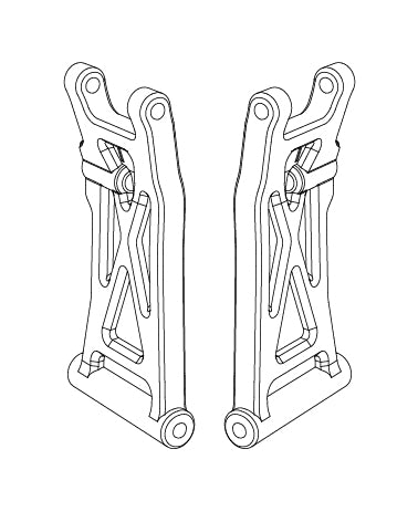 MJX Hyper Go 14211 Rear Lower Suspension Arms - Part Number 14250C