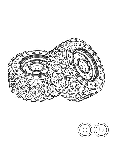 MJX Hyper Go 14211 White Wheels with Tyres (2 Pack) - Part Number 14300F
