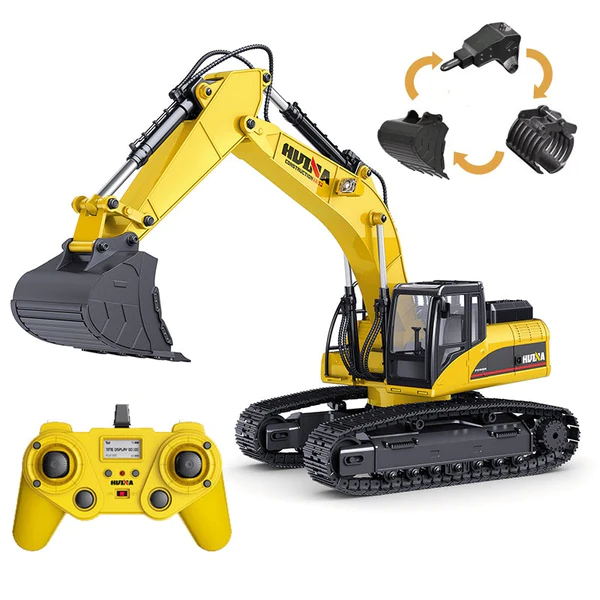 HuiNa Full Metal RC Excavator Digger V4 23Ch 2.4Ghz - All Metal 1:14 Model 1580