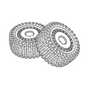 MJX Hyper Go Buggy 16207 and 16213 Wheels with Tires - Part Number 16300C2