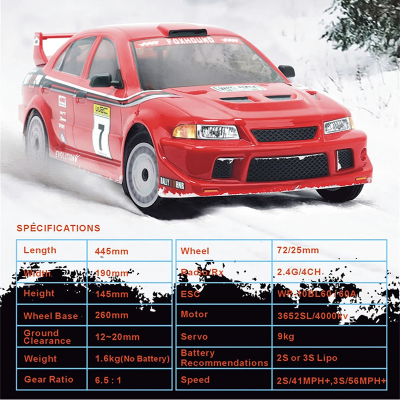 Hnr Rally Kit HNR H9804 1:10 Mitsubishi Lancer EVO 5 Drift Rally Car