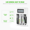 EBL Smart LCD Screen Charger for AA and AAA NiMH Batteries with USB Input