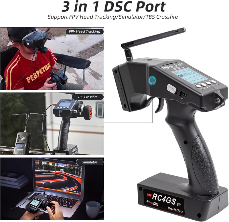 Radiolink RC4GS V3 & R6FG (Gyro) 2.4GHz 5 Channel LCD Transmitter & Receiver Set