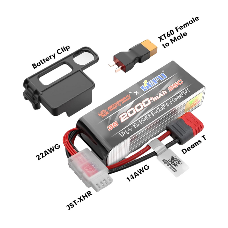MJX 3S 11.1v 2000mAh LiPo Battery Kit for 1:14 & 1:16 Scale MJX Hyper Go Models