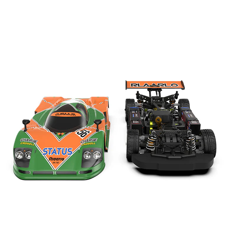 Rlaarlo AK-787 Carbon Brushless 1:10 Scale Race Car - Orange (Dual Motor Version)