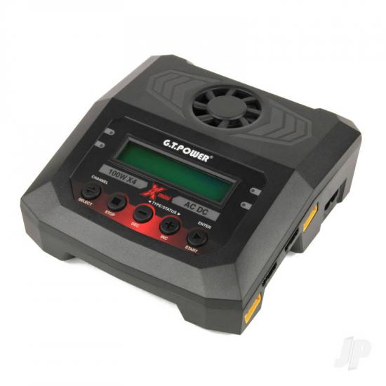 G.T Power X4 Mini 100W 4 Port Fast Charger for LiPo, Li-on and NiMH Batteries