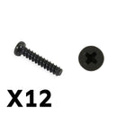 HBX Pan Head Self Tapping Screws PBHO 2.6*12mm - Part Number S161
