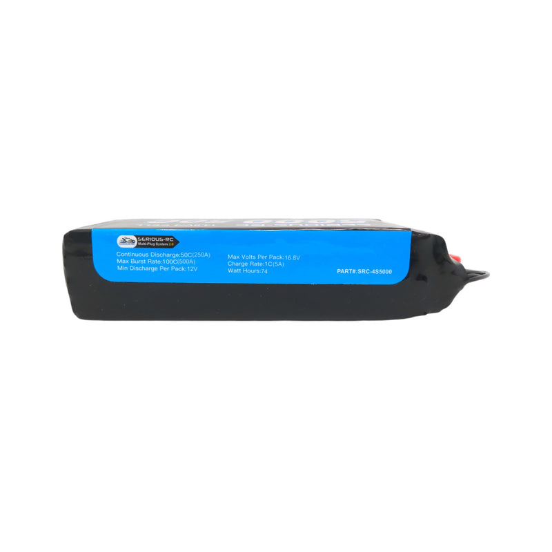 4S 14.8V 5000 mAh LiPo Rechargeable Battery Pack with XT60, Deans & EC3 Plugs