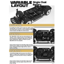 Technical diagram of a vehicle layout with single and dual battery options on a white background.