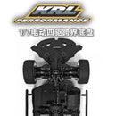 Top view of a black off-road vehicle chassis with 'KRL Performance' branding on a white background.