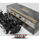 Model car chassis and KKPIT branded box on a white background