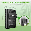 EBL Smart LCD Screen Charger for AA and AAA NiMH Batteries with Mains Plug