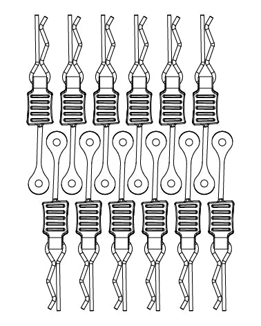 MJX Hyper Go 7303 Replacement Body Clips with Retainers (12 Pack) - Part Number M001B