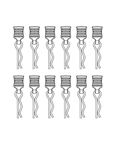 MJX Hyper Go 14211 Body Clips with Retainers (12 Pack) - Part Number M001C