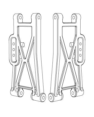 MJX Hyper Go 12212 Rear Lower Suspension Arms - Part Number P12250