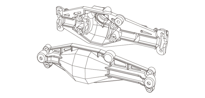 MJX HYPER GO H12Y Front Axle Case - Part Number P12YSA01
