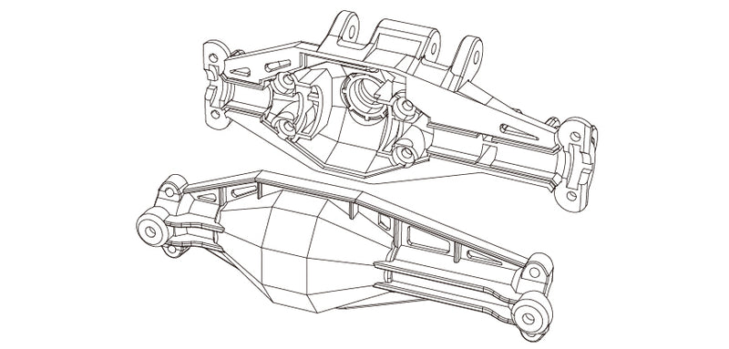 MJX HYPER GO H12Y Rear Axle Case - Part Number P12YSB01
