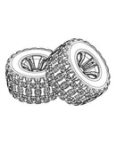 MJX Hyper Go 14208 Replacement Wheels & Tyres Set (2 Pack) - Part Number P14308