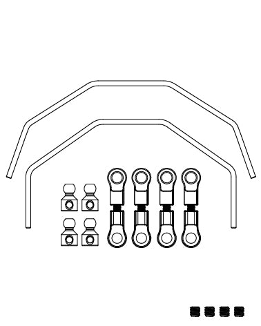 MJX Hyper Go 7303 Front and Rear Anti-Roll Bar Set - Part Number P73121