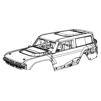 MJX HYPER GO H8P Ford Bronco Body Shell Complete with LED Lights - Part Number P8PBS