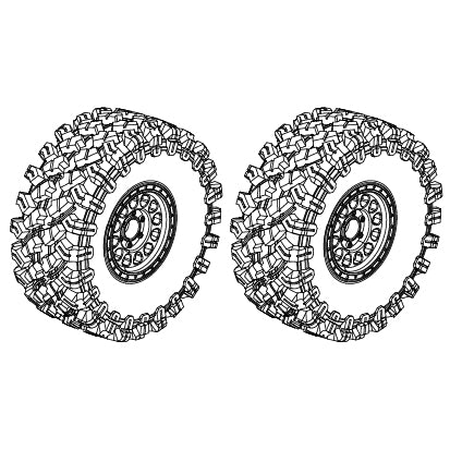 MJX Hyper Go H8P  Wheels & Tyres (2 Pack) - Part Number PT2202