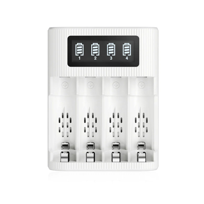 EBL Smart LCD Screen Charger for AA and AAA NiMH Batteries with USB Input
