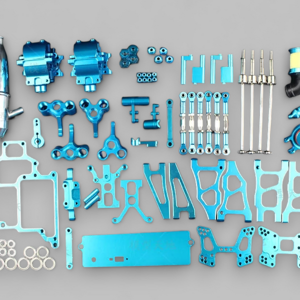 HSP Kutiger Nitro Rally Car Complete Upgrade Kit Blue Alloy