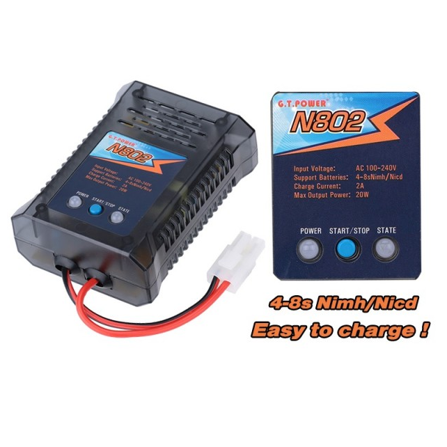 G.T Power N802 Fast Charger for NiMh/NiCad Batteries 6v - 9.6v with Tamiya Plug