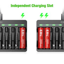 EBL 8 Slot Smart LCD Screen Charger for AA and AAA Li-On Batteries with USB Input