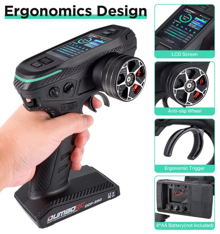 Dumbo RC DDF 350 & P6DCG (Gyro) 2.4GHz 10 Channel LCD Transmitter & Re