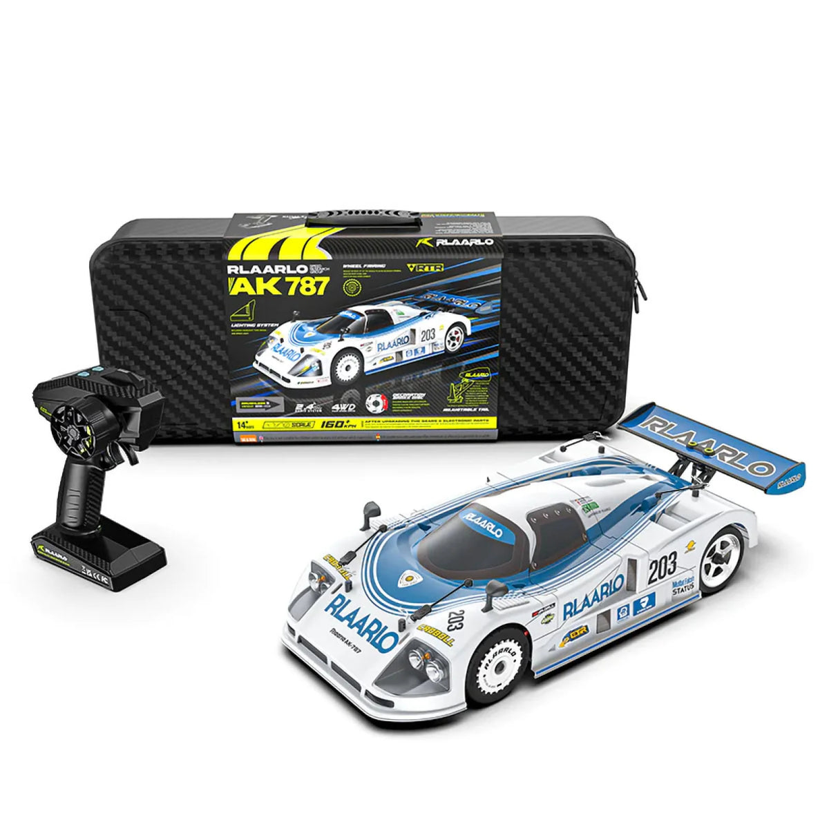 Rlaarlo AK-787 Carbon Brushless 1:10 Car - Blue Dual Motor Version