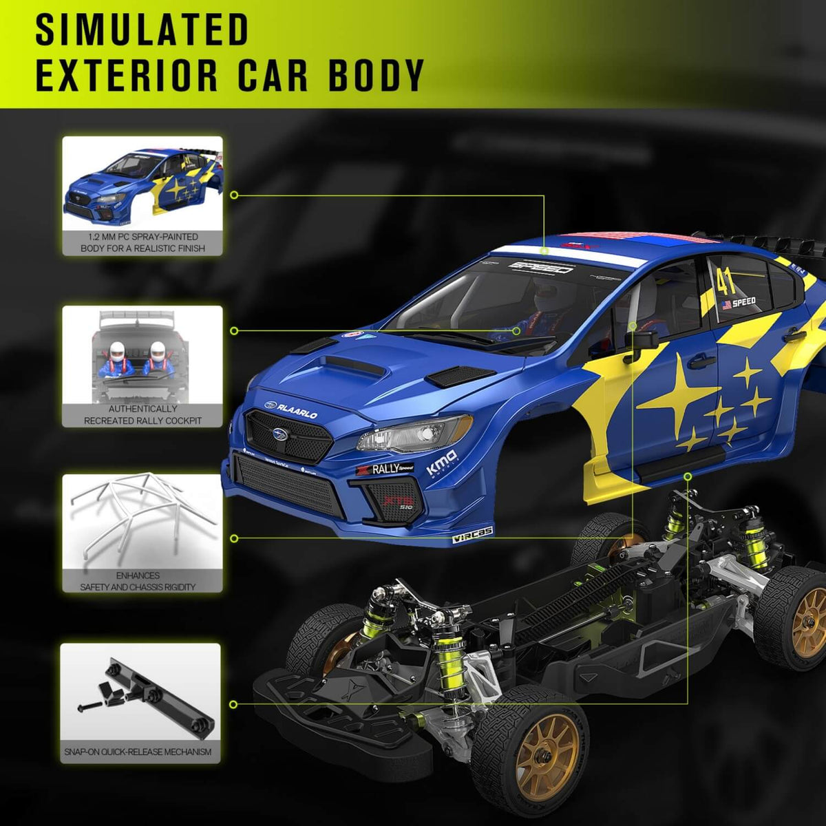 Rlaarlo XTS-S10 Carbon 4WD Brushless RTR 1/10 Scale RC Rally Car