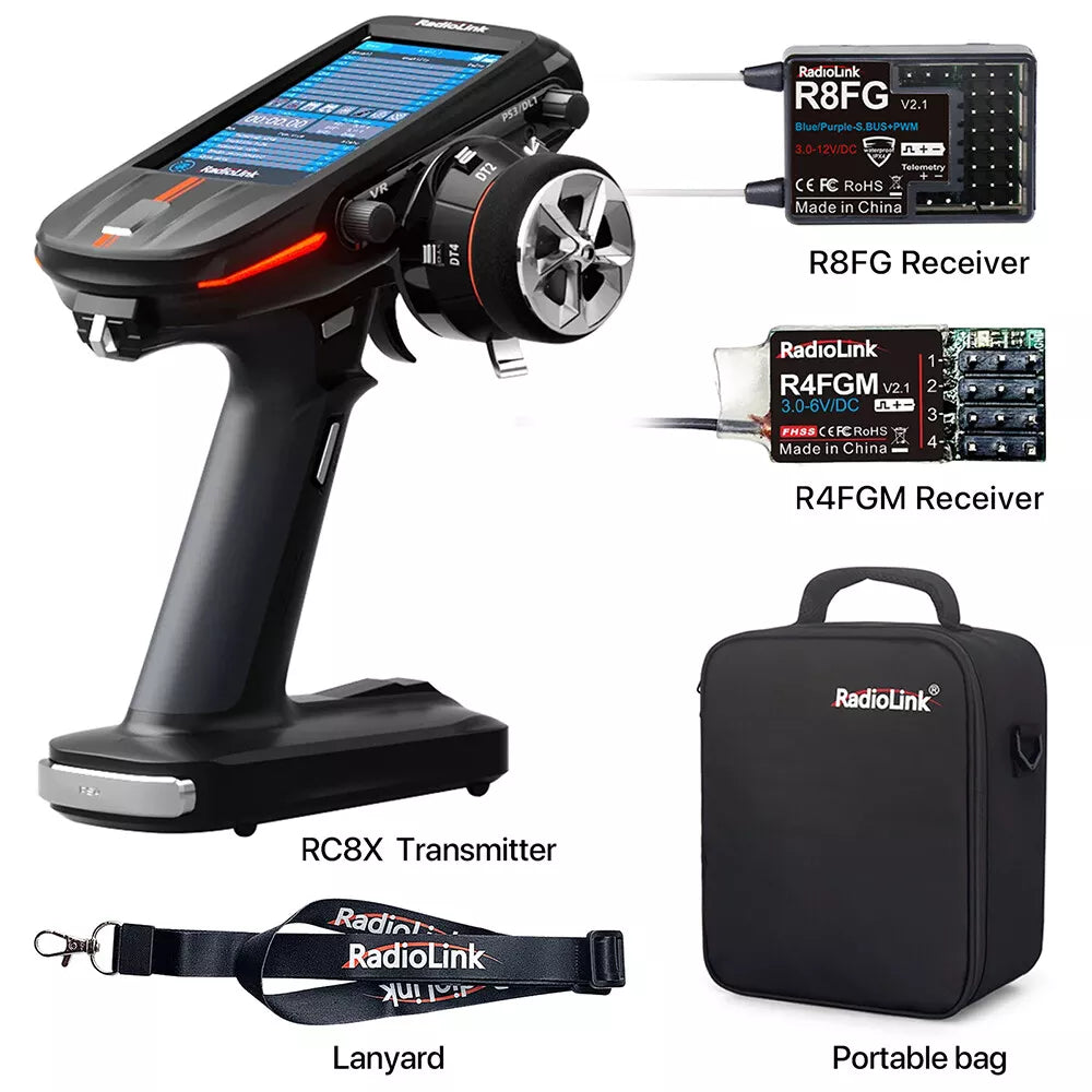 RadioLink RC8X (Gyro) 2.4GHz 8 Channel LCD Touch Screen Transmitter &