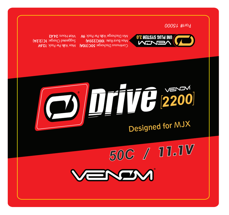 Venom 11.1v 3S 2200 mAh LiPo Rechargeable Battery Pack - for MJX 1:14th Scale