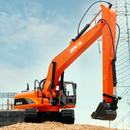 HUINA 1:50 Metal Long Arm Excavator Model Alloy Engineering Construction Vehicle