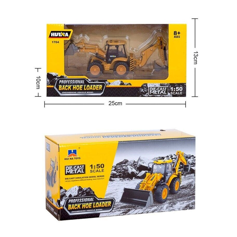 Huina Metal Front & Rear Loader 1:50 Alloy Engineering Construction Vehicle 1704