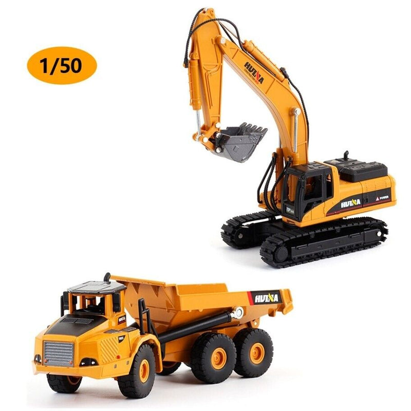Huina Dumper Truck Excavator Set 1 50 Diecast Construction Models Se