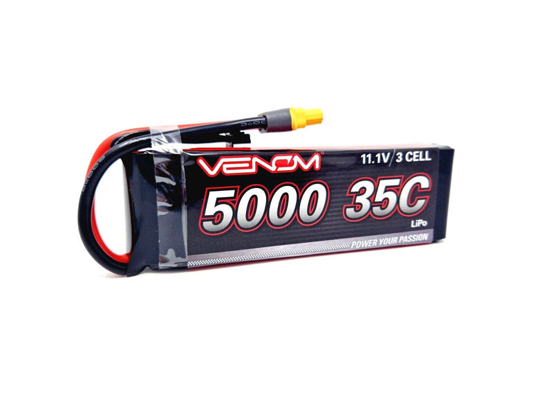Venom RC Car LiPo Battery 11.1v 3S 5000mAh with XT60 DEANS EC3 TRAXXAS Plugs