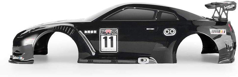 RC Car Body Shell HSP On Road 1/10 Scale Body Shell Pre-Painted Nissan GTR Black